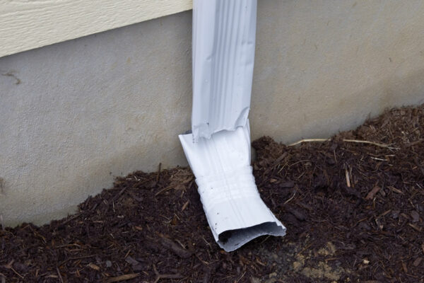Downspout Before Repair White